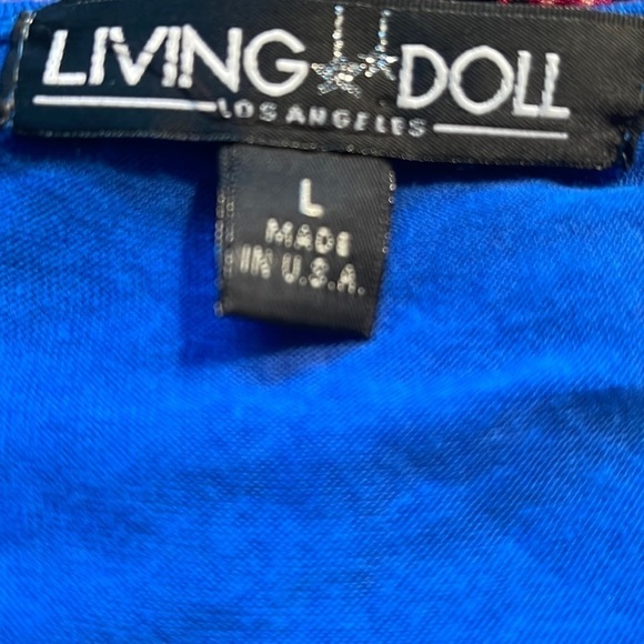 Living Doll Blue Embellished Front Tank. P/A1355/1 - Picture 9 of 9